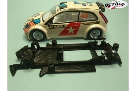 In Line chassis Black 3DP Ford Fiesta S1600 SCX