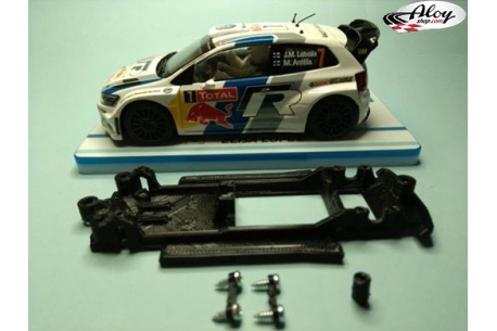In Line chassis Black 3DP Mini WRC Carrera