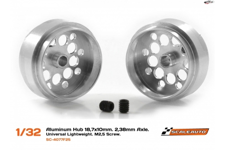 Llanta aluminio 18,7 x 10mm. Lightweight, eje 2.38 mm. (3/32")