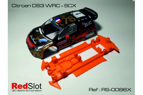 In line angular soft chassis 3DP Citroën DS3 WRC SCX