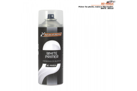 White primer spray on plastics, fibers and resins. 
