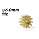 Brass sprocket with 11z 6 mm diameter